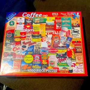 Puzzle 1000 Pc Coffee Cafe White Mountain Charlie Girard NEW SEALED